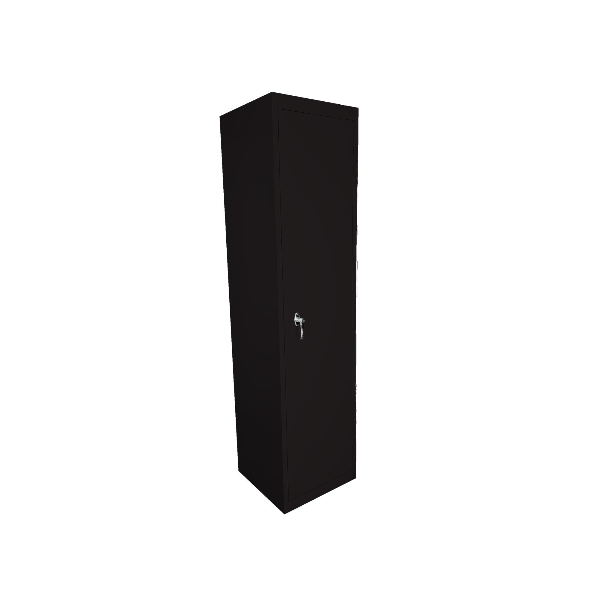 Steel Cabinets USA Slim Jim Cabinet — 18in. x 18in. x 72in., Single Lockable Door, Fixed Shelves, Black, Model# FS-18-B